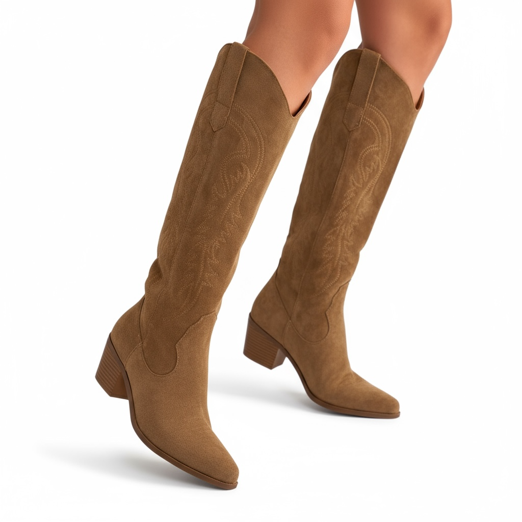 Emma1 | Cowboy Boots, Knee High Boots, Western Boots, Women, Block Heel, Pull On, Cowgirl,