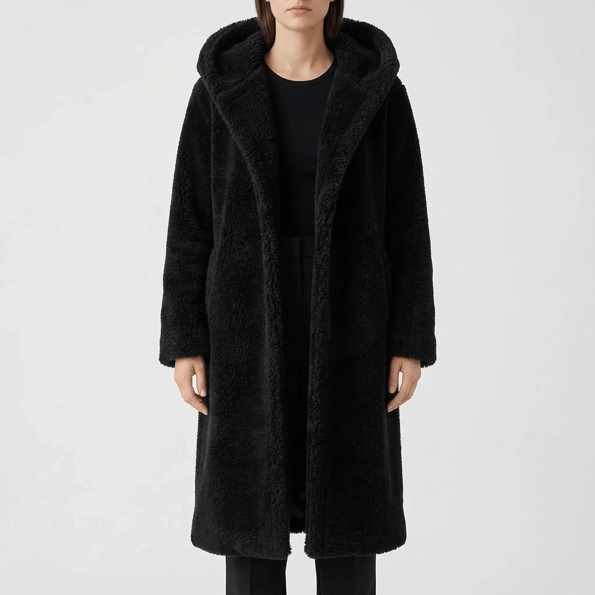 Gail | Faux Fur Hooded Button-Front Teddy Coat for Women