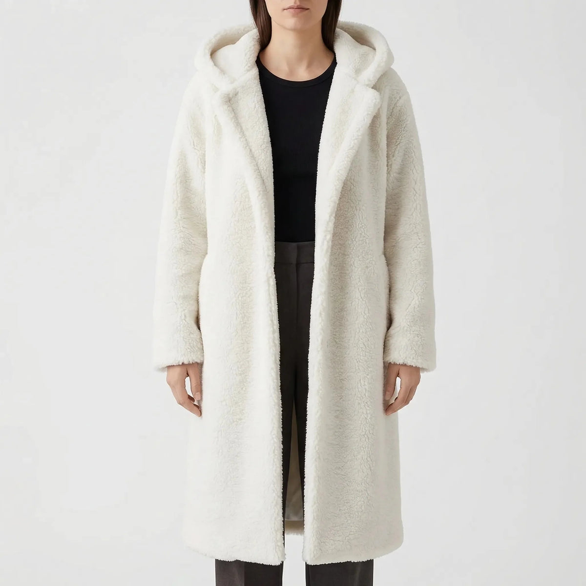 Gail | Faux Fur Hooded Button-Front Teddy Coat for Women