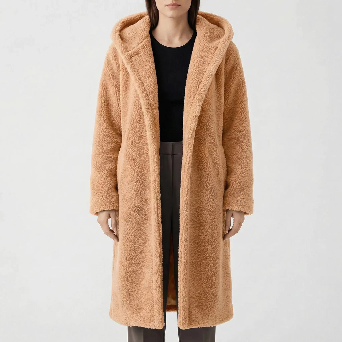 Gail | Faux Fur Hooded Button-Front Teddy Coat for Women