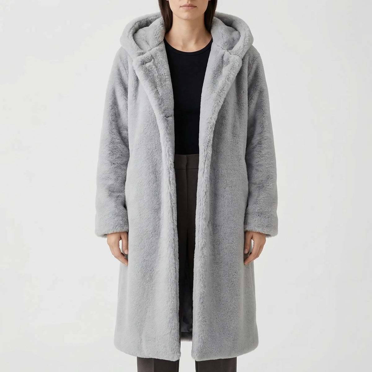 Gail | Faux Fur Hooded Button-Front Teddy Coat for Women