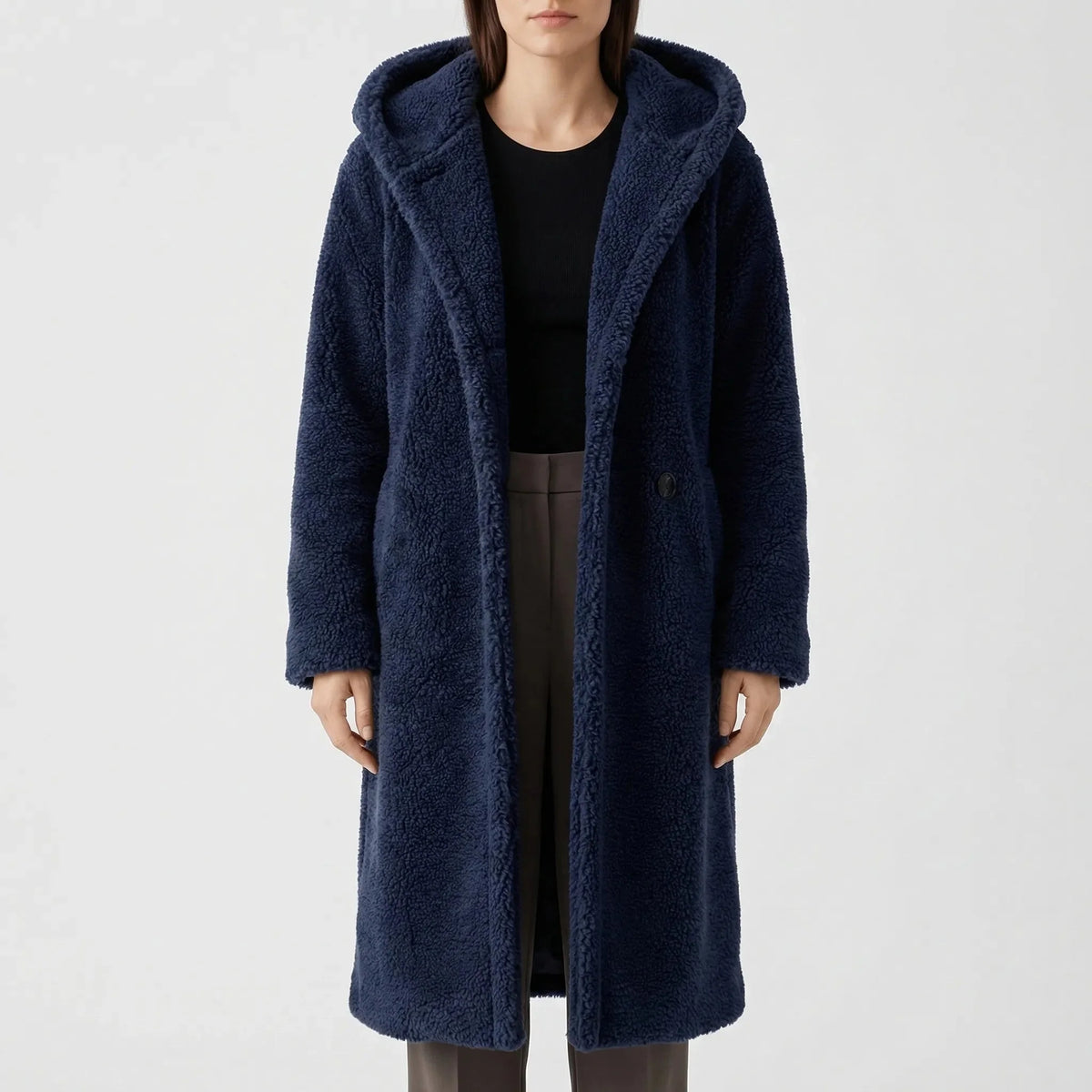 Gail | Faux Fur Hooded Button-Front Teddy Coat for Women