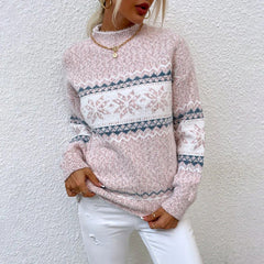Constance knit sweater for women by Christine Brewer, featuring a cozy, textured design in soft fabric, displayed on a white background.