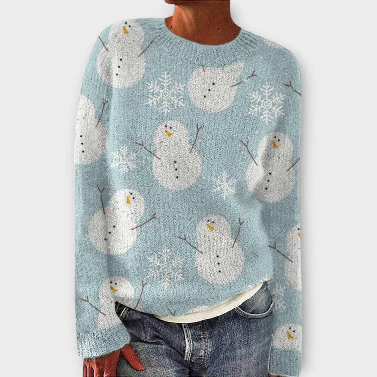 Gabrielle | Christmas Relaxed-Fit Crew Neck Sweater for Women