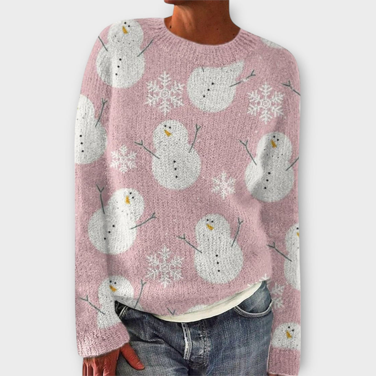 Gabrielle | Christmas Relaxed-Fit Crew Neck Sweater for Women