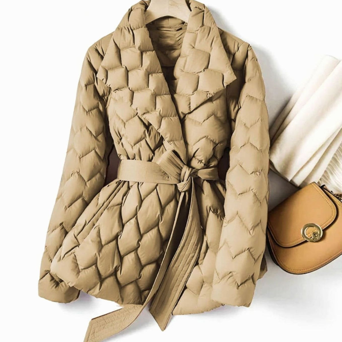 Lois | Quilted Belted Puffer Jacket for Women