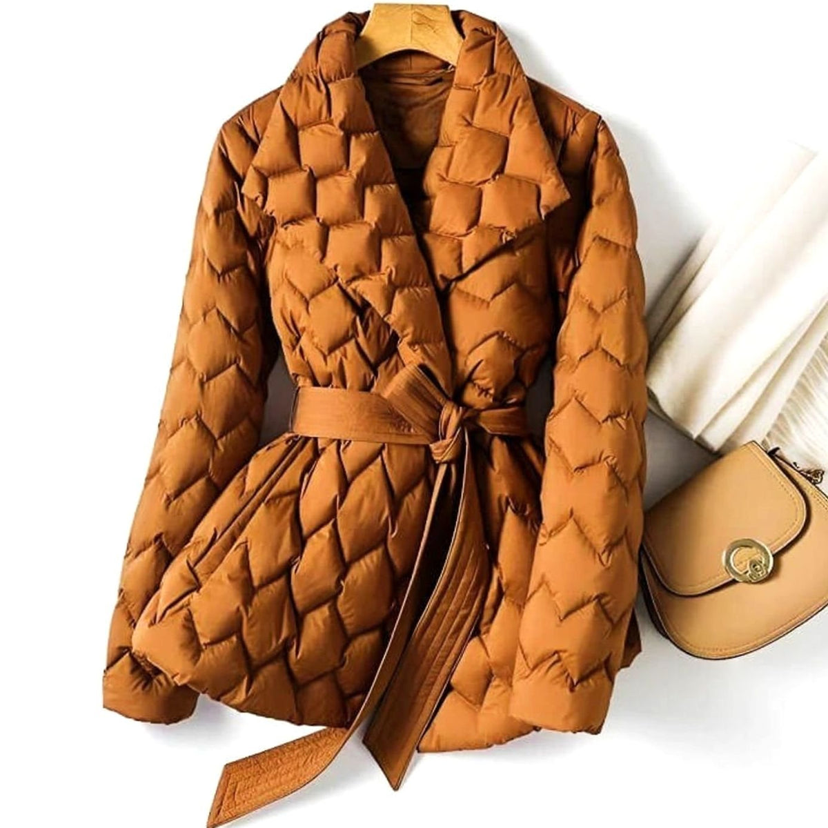 Lois | Quilted Belted Puffer Jacket for Women