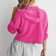 Eleanor cropped hoodie for women by Christine Brewer, featuring a soft fabric and casual style with a fitted silhouette.