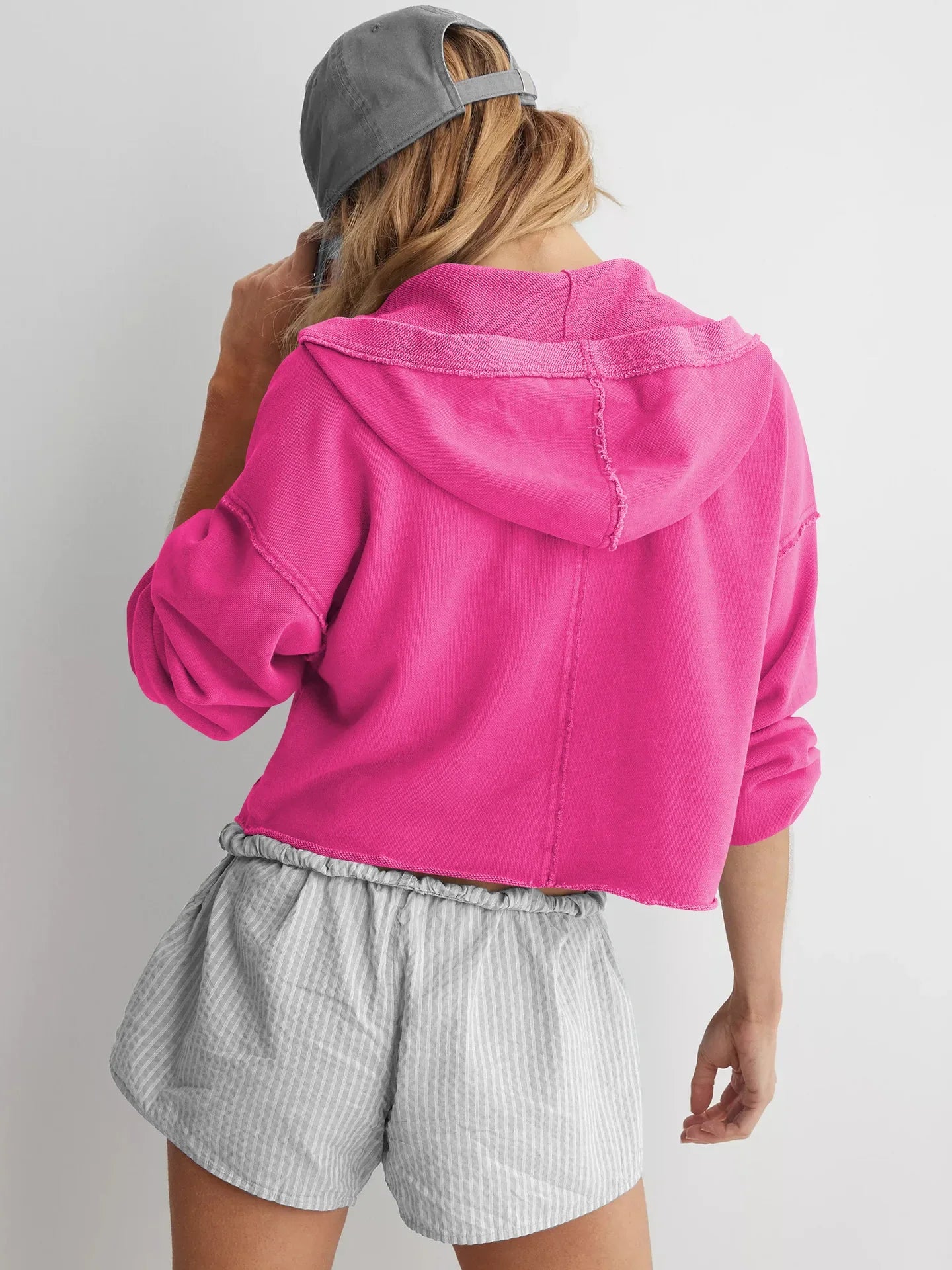 Eleanor cropped hoodie for women by Christine Brewer, featuring a soft fabric and casual style with a fitted silhouette.
