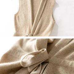 Christine Brewer Courtney cashmere wool knit sweater vest for women, featuring a soft, cozy knit with a classic fit and V-neck design.