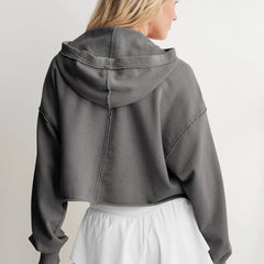 Christine Brewer Eleanor women's cropped hoodie in soft fabric, featuring a relaxed fit and stylish design.