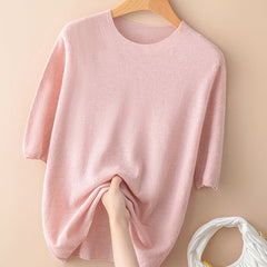 Wool sweater for women by Christine Brewer featuring a cozy, stylish design in a neutral color, perfect for casual wear.