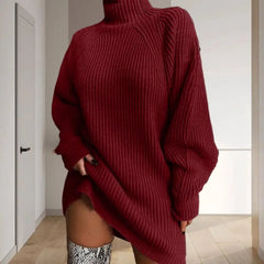 Christine Brewer Esther turtleneck knit sweater dress for women, featuring a cozy, fitted design in a stylish winter fashion.