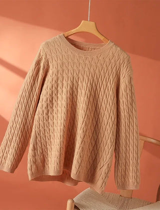 Christine Brewer Juliana women’s crew neck sweater in soft knit fabric, shown in a relaxed fit with long sleeves.