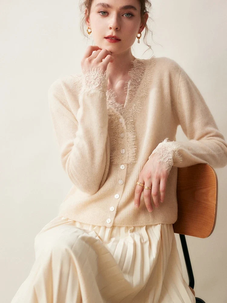 Elsa cashmere cardigan for women by Christine Brewer, featuring a soft, cozy knit in a stylish, versatile design.