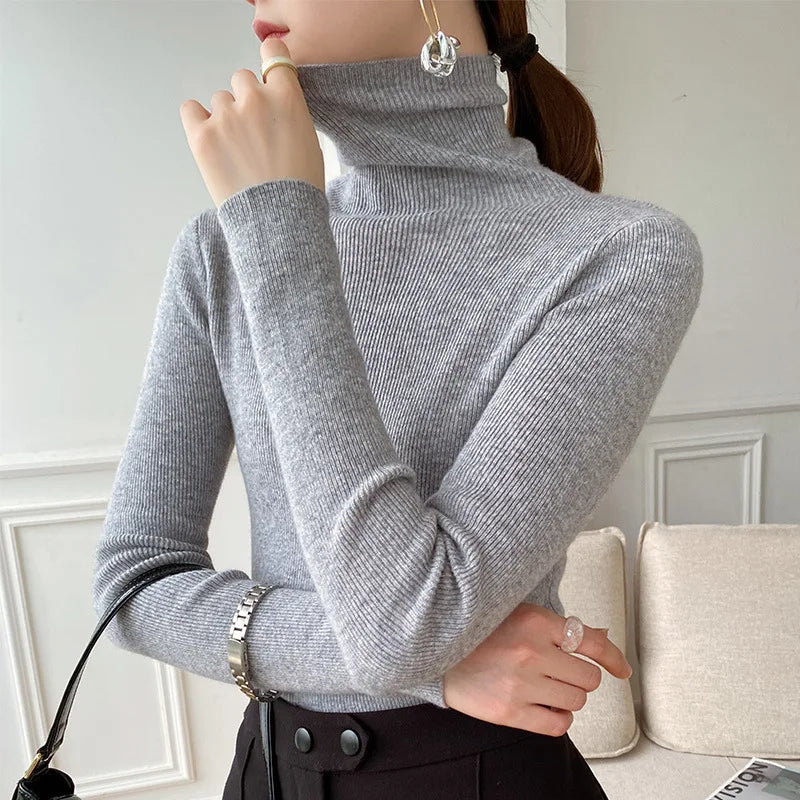 Camille | Cashmere Sweater Turtleneck Knit Winter Warm Slim Fit Lightweight Pullover Layering Fall