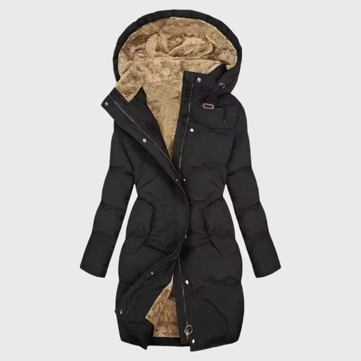 Gracey | Puffer Coat Puffer Jacket Quilted Winter Warm Hooded Longline Insulated Zip Up Padded