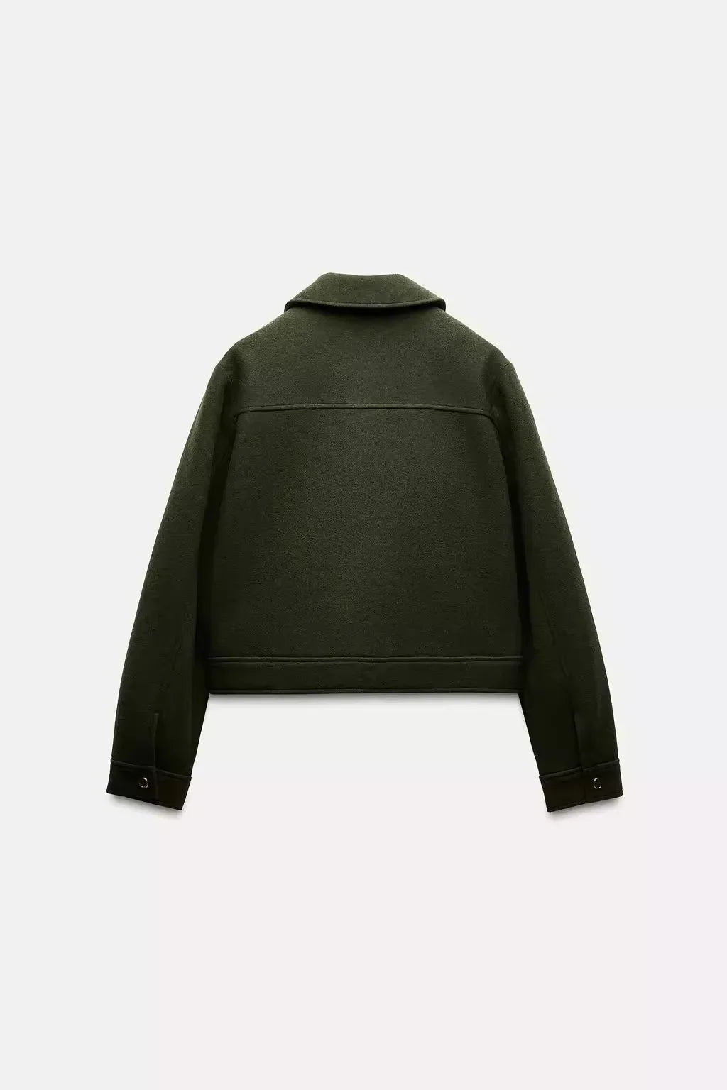 Women’s Isla cropped zip-up utility jacket by Christine Brewer, featuring a stylish utility design with a front zipper and functional pockets.