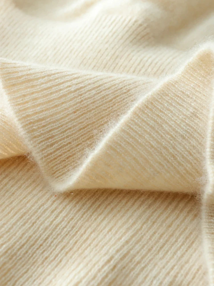 Women's Dawn cashmere sweater by Christine Brewer, featuring a soft, cozy knit in a classic style perfect for cold weather.