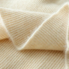 Helen cashmere sweater for women by Christine Brewer, featuring a cozy fit and soft texture in a neutral color.