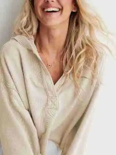 Eleanor cropped hoodie for women by Christine Brewer, featuring a casual fit with a soft fabric and stylish design.