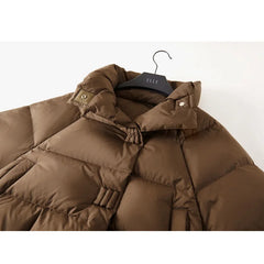 Hannah cropped quilted parka for women by Christine Brewer, featuring a stylish padded design and a sleek, modern silhouette.