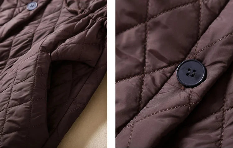 Longline puffer jacket for women by Christine Brewer, featuring a stylish, insulated design perfect for cold weather.
