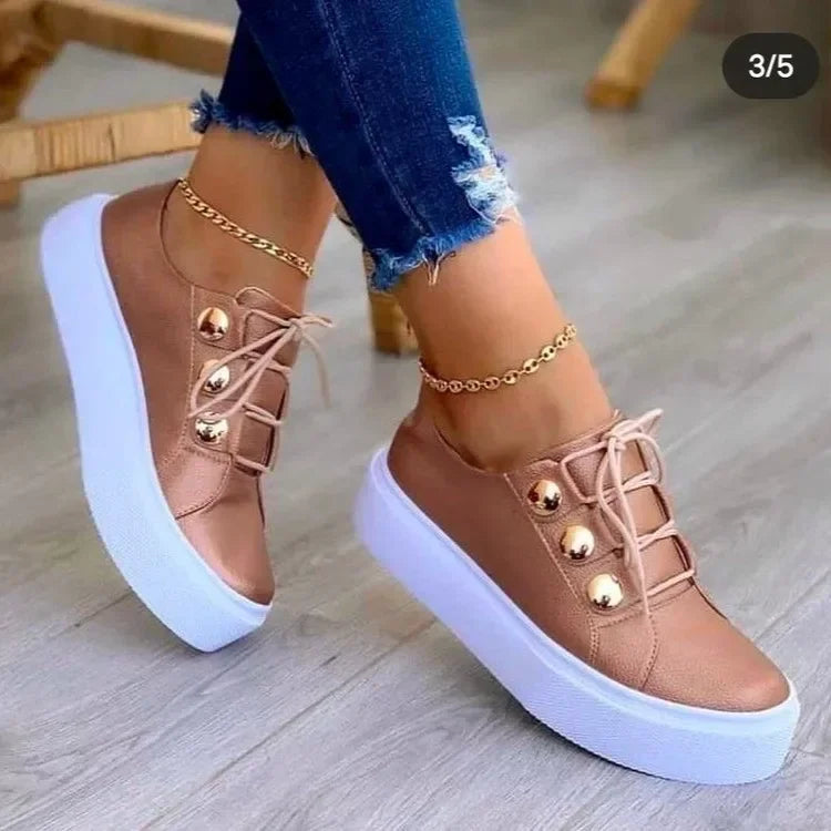 Christine Brewer Serena orthopedic women’s round toe platform sneakers designed for comfortable walking and stylish support.