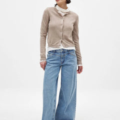 Women’s knit cardigan by Christine Brewer, Finley, in soft fabric with a relaxed fit and button-front design.