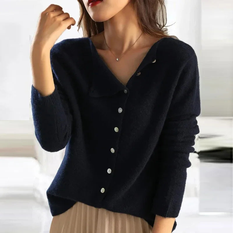 Dorothy knit sweater for women by Christine Brewer, featuring a cozy, stylish design in soft, warm fabric.
