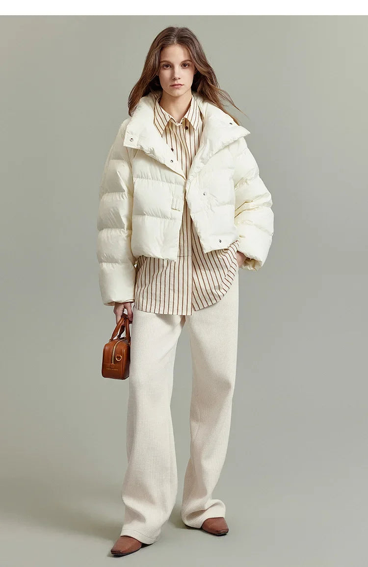 Women's Hannah cropped quilted parka by Christine Brewer, featuring a stylish quilted design and a comfortable cropped fit.