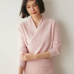 Women’s Dawn cashmere sweater by Christine Brewer, soft beige knit with a relaxed fit and classic crew neckline.