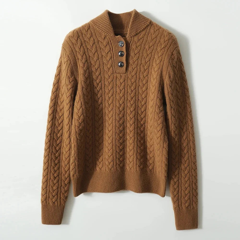 Florentine | Cable-Knit Button-Front Sweater for Women