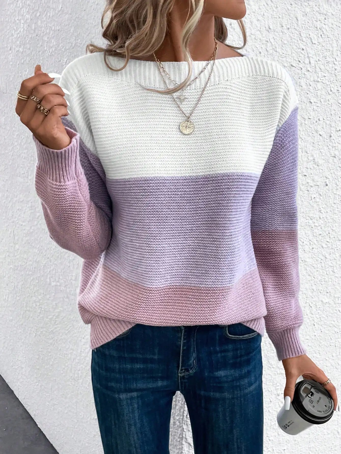Wendy ombre sweater for women by Christine Brewer, featuring soft knit fabric in a stylish gradient design.
