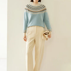 Christine Brewer Jolene cashmere mock neck sweater for women, featuring soft fabric and a cozy, stylish design.