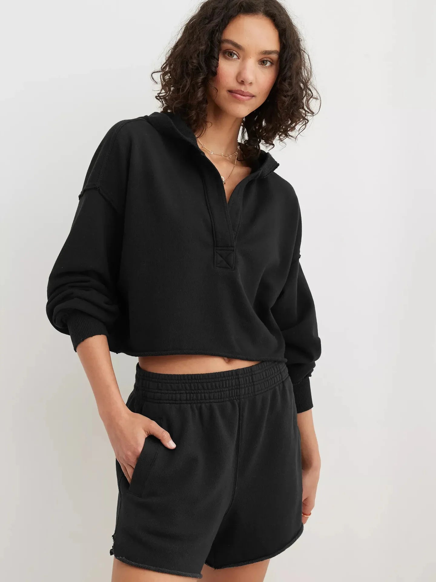 Women's Eleanor cropped hoodie by Christine Brewer, featuring a stylish cropped design and comfortable fit.