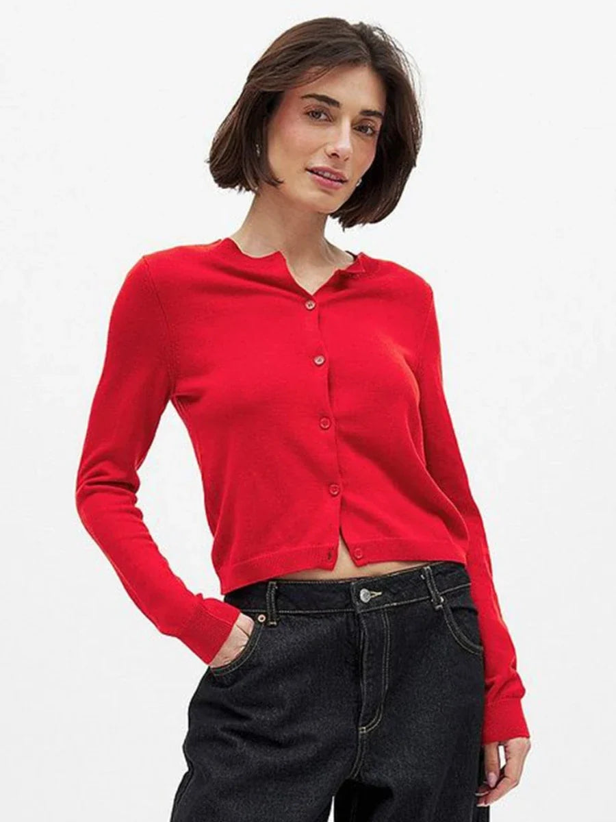 Women’s knit cardigan by Christine Brewer featuring a cozy, stylish Finley design in soft fabric, perfect for casual wear.