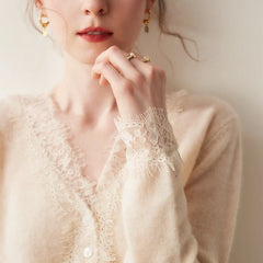 Elsa cashmere cardigan for women by Christine Brewer, soft knit sweater with a relaxed fit and cozy design.