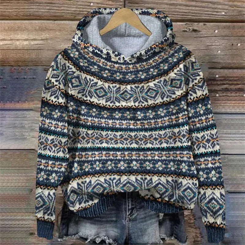 Comfortable Christine Brewer Catherine oversized soft knit hoodie with a cozy, relaxed fit and classic design, shown in natural fabric texture.
