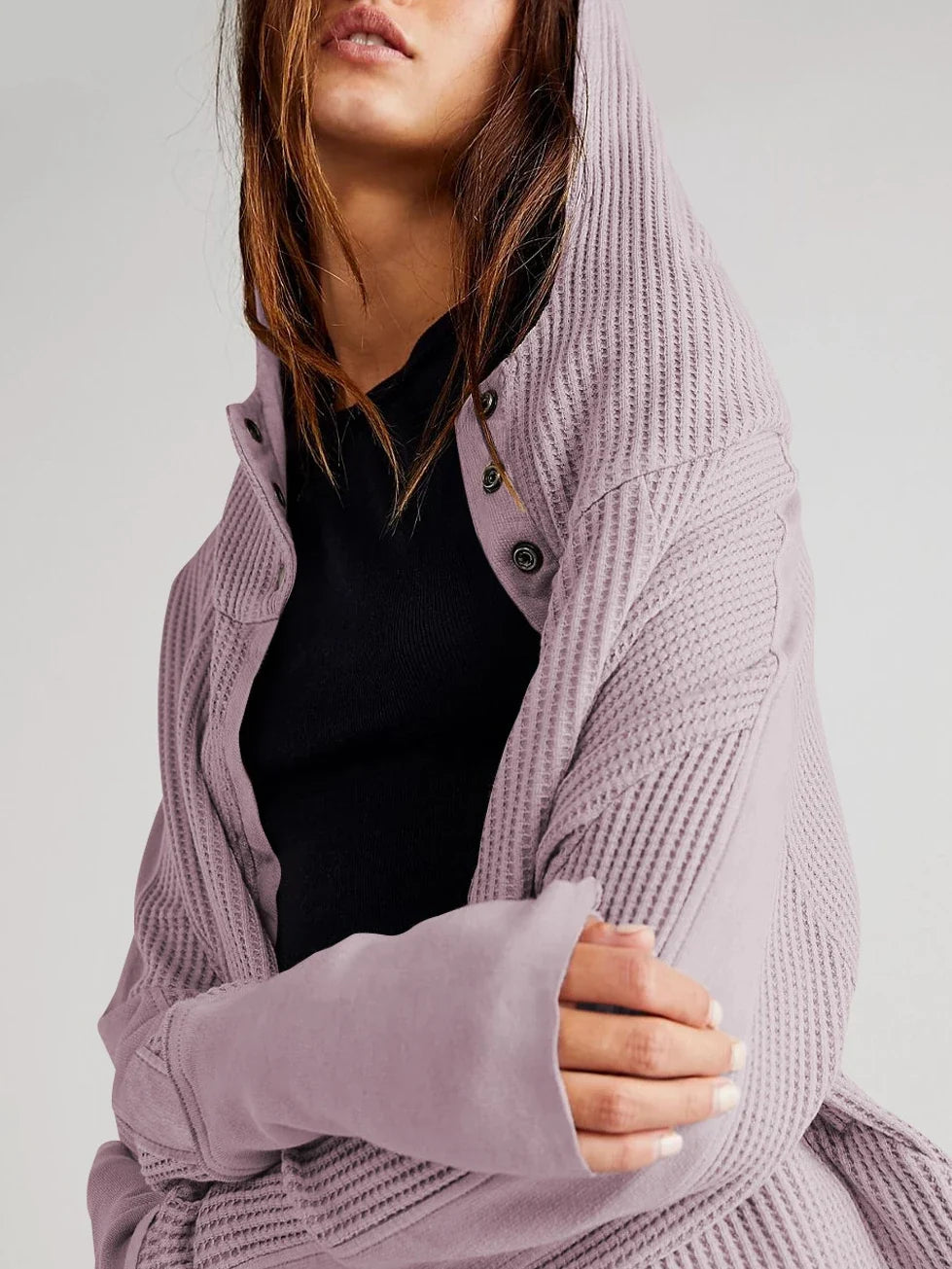 Mia cropped hooded hoodie for women by Christine Brewer, featuring a casual fit with a hood and long sleeves, in a soft fabric.