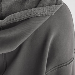 Light gray Eleanor cropped hoodie for women by Christine Brewer, featuring a relaxed fit and soft fabric.