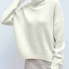 Christine Brewer Erica oversized women's turtleneck sweater in soft knit, featuring a relaxed fit and cozy design.