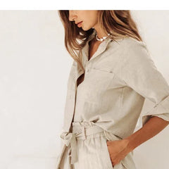 Christine Brewer linen wide-leg trousers for women, loose pull-on pants with relaxed fit and lightweight fabric.