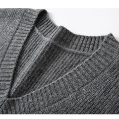 Cashmere ribbed knit sweater vest for women by Christine Brewer, featuring a stylish and cozy design in soft, luxurious fabric.
