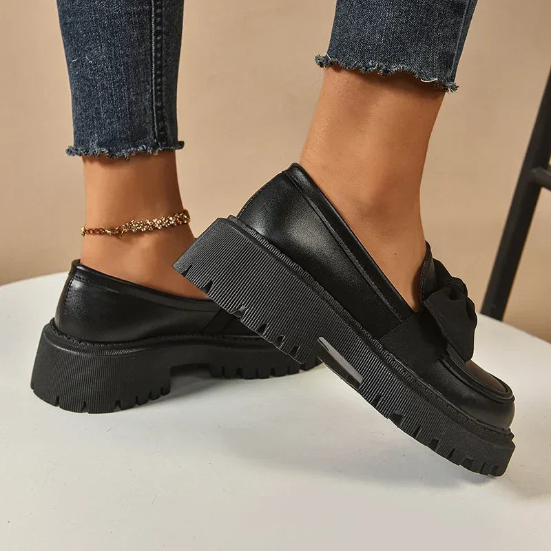 Christine Brewer Garisa platform shoes for women with orthopedic comfort and stylish walking design, shown in black with chunky sole.