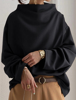 Women’s high neck knit top by Christine Brewer, Ivy collection, featuring a fitted design and ribbed texture in soft, cozy fabric.