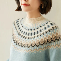 Christine Brewer Jolene cashmere mock neck sweater for women, featuring a soft, cozy fit and classic design.