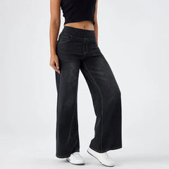 Women’s lace wide-leg high waist pull-on trousers by Christine Brewer, featuring elegant design and comfortable fit.