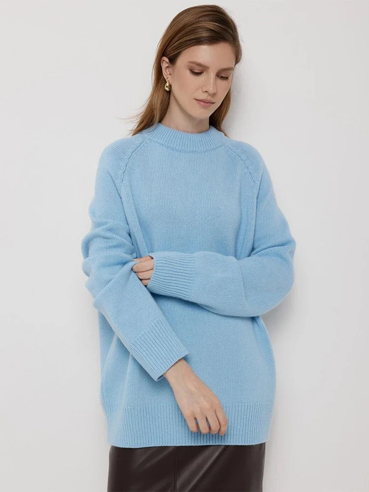 Christine Brewer Flora oversized wool sweater for women, featuring a cozy, chunky knit in soft neutral tones.
