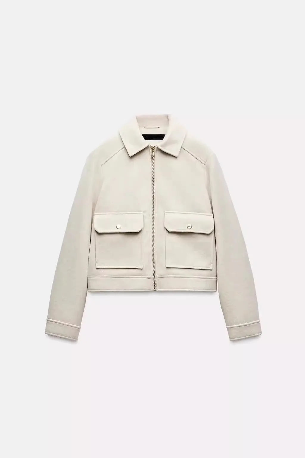 Christine Brewer Isla cropped zip-up utility jacket for women, featuring a stylish design and functional pockets.